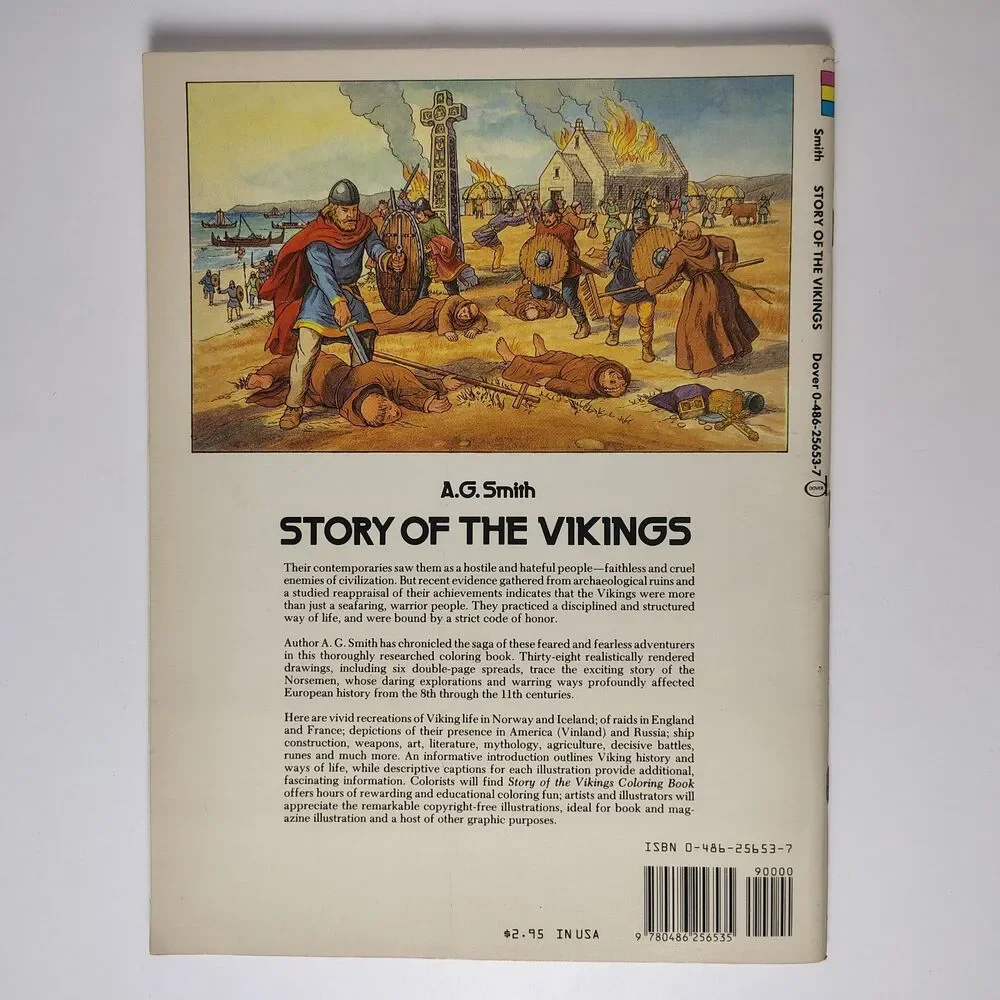 Story Of The Vikings Paperback Historical Educational Coloring Book
